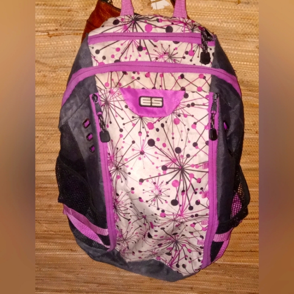 Girls Backpack has nice-padded area for tablet/chrome book - Pink Pasley.